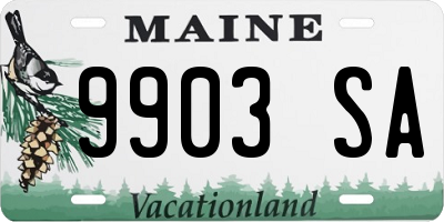 ME license plate 9903SA