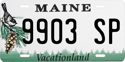 ME license plate 9903SP