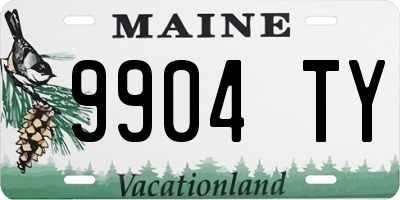 ME license plate 9904TY