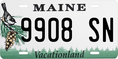 ME license plate 9908SN