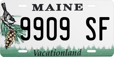 ME license plate 9909SF
