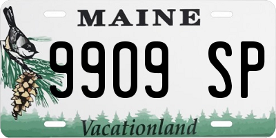 ME license plate 9909SP