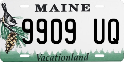 ME license plate 9909UQ