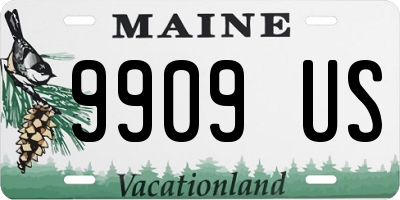 ME license plate 9909US