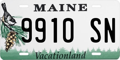 ME license plate 9910SN