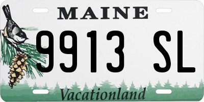 ME license plate 9913SL