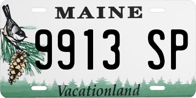 ME license plate 9913SP