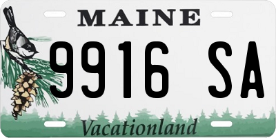 ME license plate 9916SA