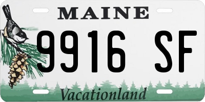 ME license plate 9916SF