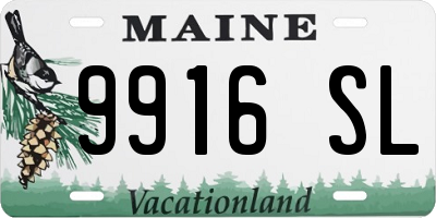 ME license plate 9916SL