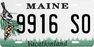 ME license plate 9916SO