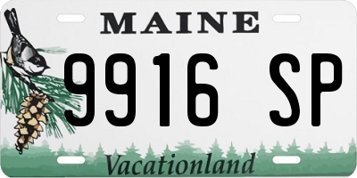ME license plate 9916SP
