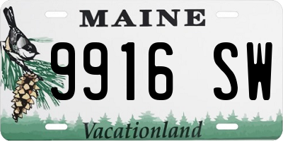 ME license plate 9916SW