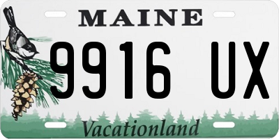 ME license plate 9916UX