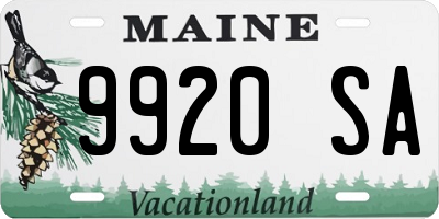 ME license plate 9920SA