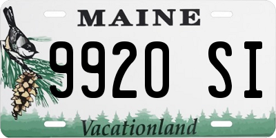 ME license plate 9920SI