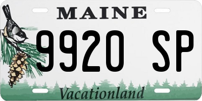 ME license plate 9920SP