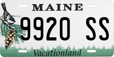 ME license plate 9920SS