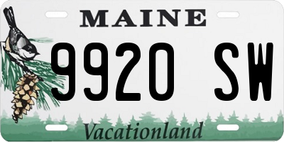 ME license plate 9920SW