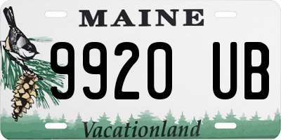 ME license plate 9920UB