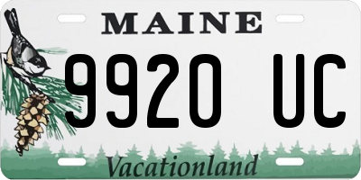 ME license plate 9920UC