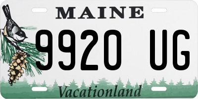 ME license plate 9920UG