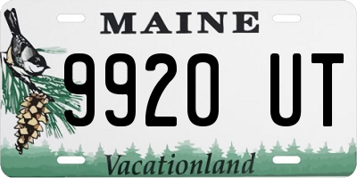 ME license plate 9920UT