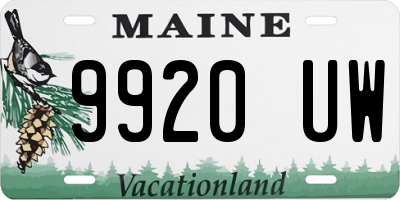 ME license plate 9920UW