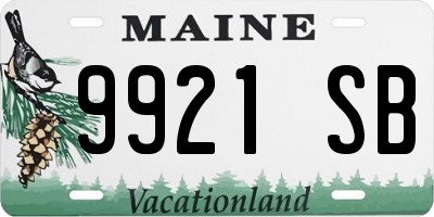 ME license plate 9921SB