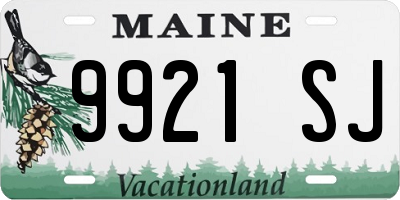 ME license plate 9921SJ