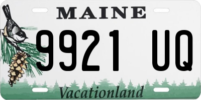 ME license plate 9921UQ