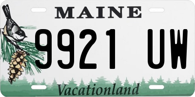 ME license plate 9921UW