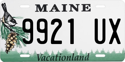 ME license plate 9921UX