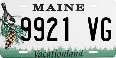 ME license plate 9921VG