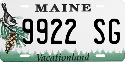 ME license plate 9922SG