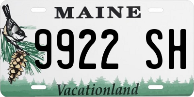 ME license plate 9922SH
