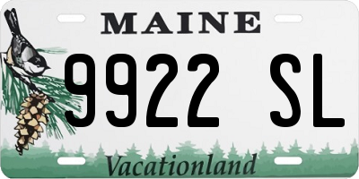 ME license plate 9922SL