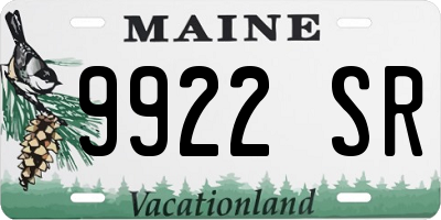 ME license plate 9922SR