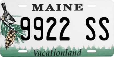 ME license plate 9922SS