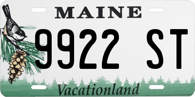 ME license plate 9922ST