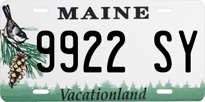 ME license plate 9922SY