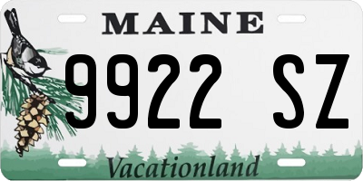 ME license plate 9922SZ