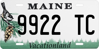 ME license plate 9922TC