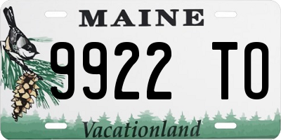 ME license plate 9922TO