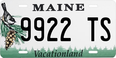 ME license plate 9922TS