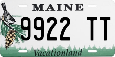 ME license plate 9922TT