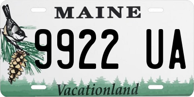 ME license plate 9922UA