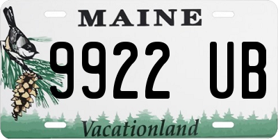 ME license plate 9922UB