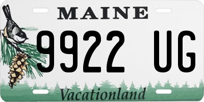 ME license plate 9922UG