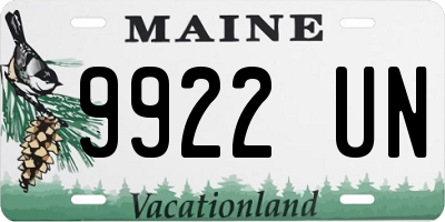 ME license plate 9922UN